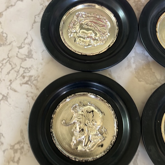 Vintage coasters set of 4 - Roman God plastic - Picture 15 of 16